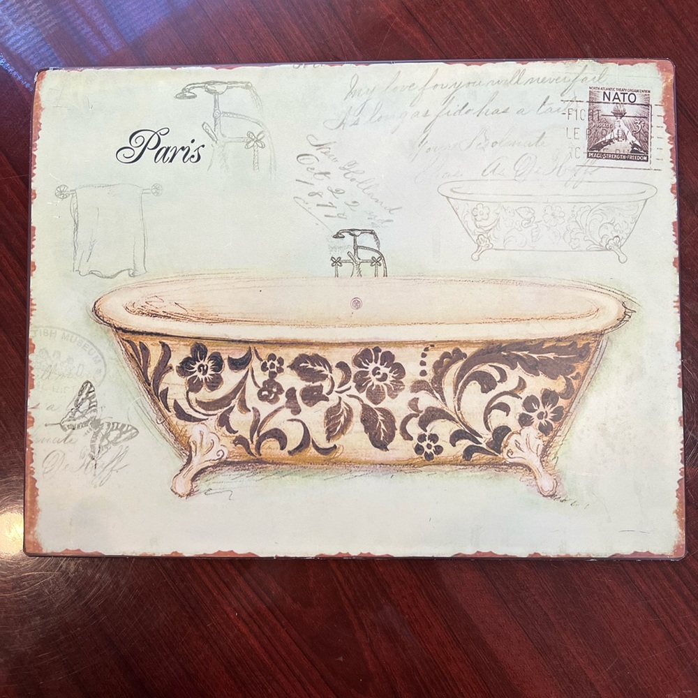 Vintage Paris Bathtub Art Print